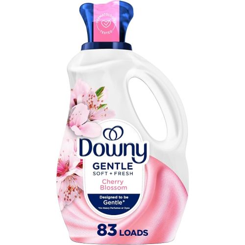 Downy Gentle Soft + Fresh Fabric Softener Liquid, Cherry Blossom Scent, 56 FL OZ, 83 loads, Liquid Fabric Softener Designed to be Gentle on Skin