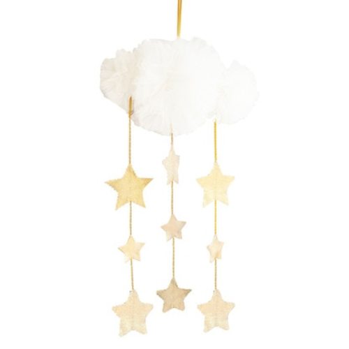Tulle Cloud Mobile, Ivory & Gold