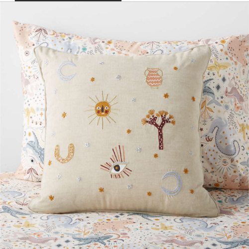 Gwen Embroidered Square Kids Throw Pillow by Jeremiah Brent