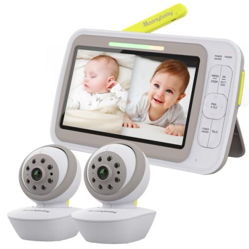 Moonybaby 5" HD A.N.R. Baby Monitor with 2 PTZ Cameras, Model: Split 60