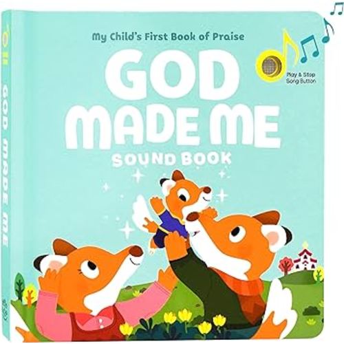 God Made Me Christian Sound Books for Toddlers 18 months+ | Musical Baby Song Book | Sing Along Book Toys for Kids | Interactive Toddler Books for Baptism Gifts, Easter Baskets & Birthdays
