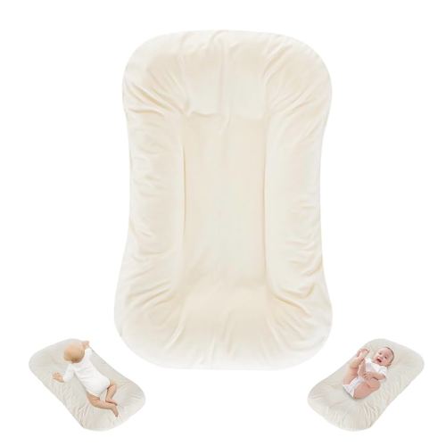 Baby Lounger Pillow for Newborn Sleeping - Portable Infant Lounger & Baby Nest, Breathable Safe Sleeping Bed for Baby 0-12 Months (White)