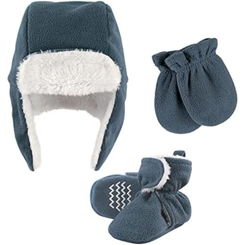 Hudson Baby Girls' Trapper Hat, Mitten and Bootie Set