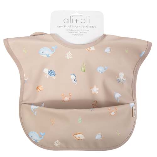 Ali+Oli Smock Bib for Baby & Toddler (1-pc) Short Sleeve (Undersea)