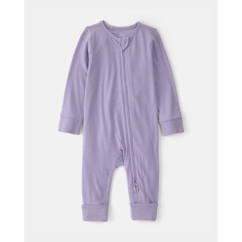 Baby Girl 2-Way Zip PurelySoft Sleep & Play Pajama - Purple | Carter's