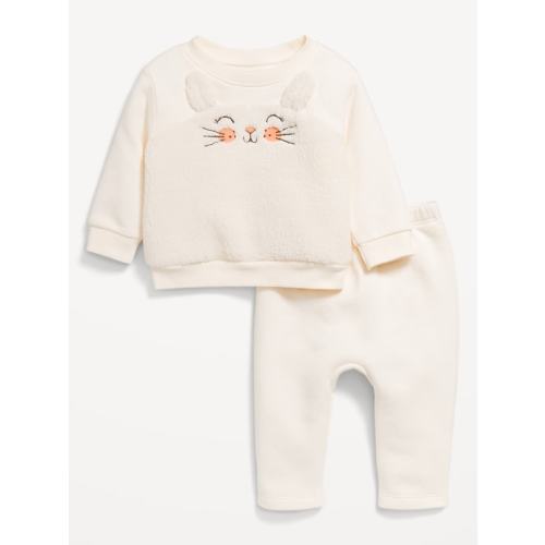 Crew-Neck Critter Sweatshirt and Sweatpants Set for Baby
