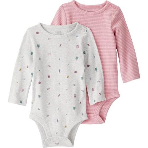 2-Pack Organic Cotton Long-Sleeve Bodysuits