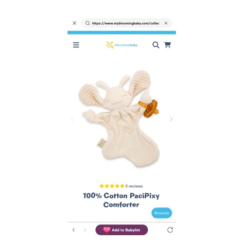 100% Cotton PaciPixy Comforter – Blooming Baby