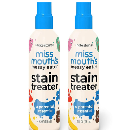 Miss Mouth's Messy Eater Stain Treater Spray - 4oz 2 Pack Stain Remover - Newborn & Baby Essentials - No Dry Cleaning Food, Grease, Coffee Off Laundry, Underwear, Fabric
