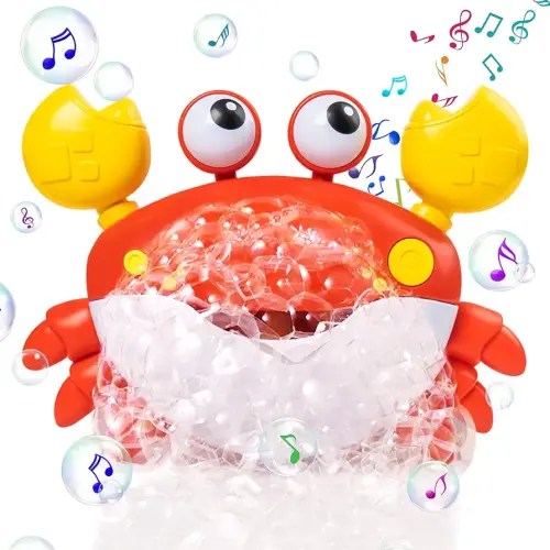 ZHENDUO Bubble Crab Bath Toys, Automatic Bubble Maker Baby Bath Toys for Toddlers, Bubble Bathtub Toys with Music, Bubble Machine Toddlers Bath Toys for Kids (Crab-2)