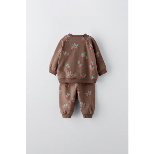 PRINTED SWEATSHIRT AND PANTS PACK - Brown | ZARA United States