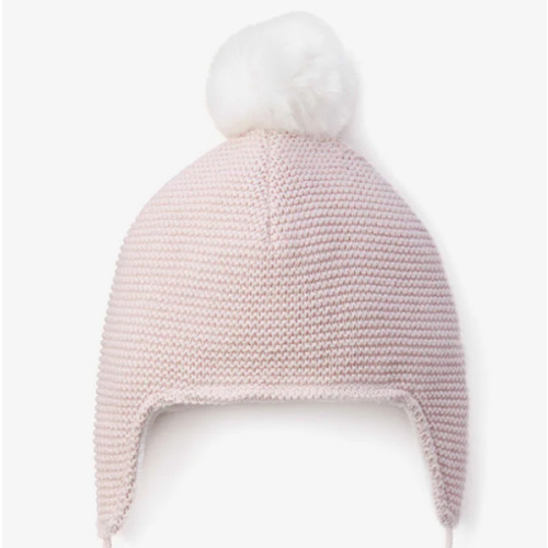 Sofia & Finn Pale Pink Pom Pom Baby Hat – Elegant Baby