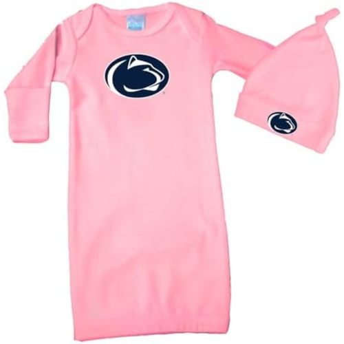 Penn State Nittany Lions Baby Layette Gown and Knotted Cap Set 0-3 Months