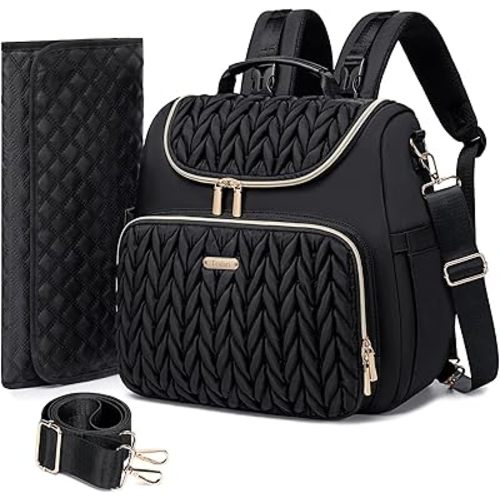 4 in 1 Convertible Diaper Bag Backpack,Waterproof Baby Diaper Bag with Changing Pad,Converts into Baby Tote Bag,Diaper Backpack,Stroller Bag and Crossbody Diaper Bag