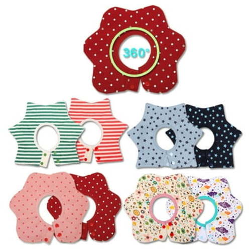 Comfortable Baby Bibs Organic Cotton Waterproof Baby Drool Bibs Absorbent Burpy Cloths (Red)