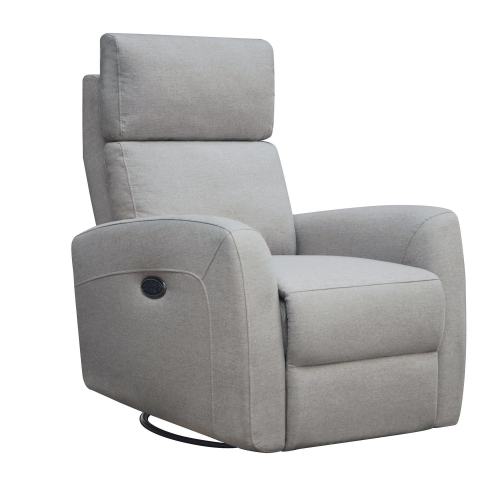 Eastern Shore Jordan Triple Power Swivel Nursery Glider Recliner in Fog Gray