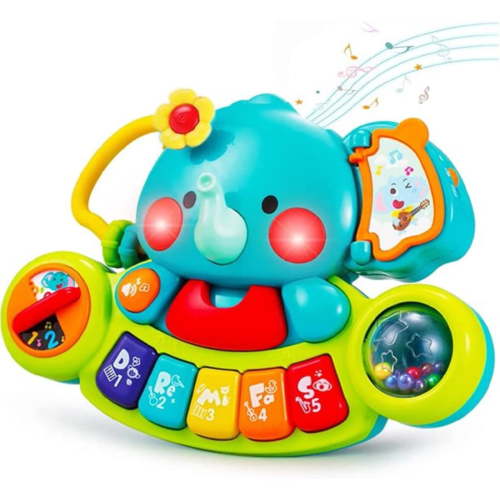 ZHANGHENG Baby Toys 6 to 12 Months, 6 Month Old Baby Toys 0-6 Months Infant Toys 6-12 Months Elephant Musical Light Up Baby Piano Toy 9 12 18 Month Old Baby Toys