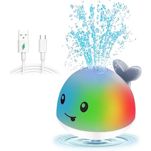 Bath Toys for Kids Ages 1-3,Easter Basket Stuffers for Toddler, Light Up Whale Bath Toy Sprinkler, Fun Bathtime Toys ,Baby Pool Water Play Toys, Gift for 1 Year Old Boys Girls, 1st Birthday Gifts