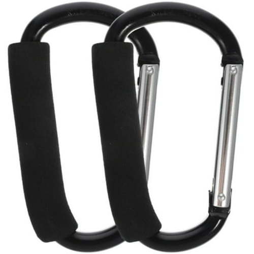 Alvinma 2Pcs Baby Stroller Hooks Convenient Stroller Hangers Aluminum Alloy Stroller Hooks Large Carabiners