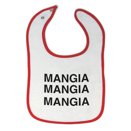 Cute Rascals Toddler & Baby Bibs Burp Cloths Novelty Mangia Eat Funny Humor Cotton Baby Items for Baby Girl & Boy White Red Design Only