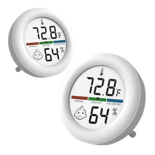 2 Pack - Hygrometer Indoor Thermometer - OPPERD Mini Digital Indoor Hygrometer Accurate Temperature Monitor Practical Home Humidity Comfort Icon for Indoors, Nursery, Bedroom, Baby Room, Living Room
