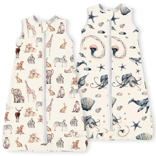 TOTBASIC Sleep Sack 0-6-12-18-24 Months, Premium Breathable Wearable Blanket Sleeping Bag 0.5TOG 1.0TOG for Baby Girl Boy