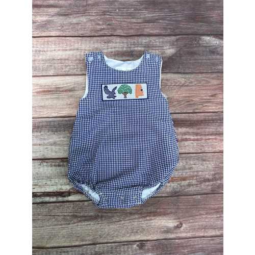 Size: 9M - Boy Navy Seersucker Bubble