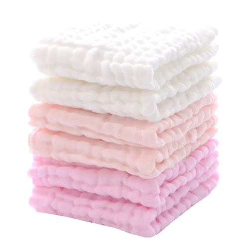 MUKIN Baby Washcloths and Burp Cloths, Soft Absorbent Towels for Newborns, 6 Pack, 12x12 Inches (Pink)