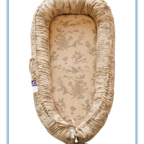 CooCooBaby Infant Lounger, Baby Nest Cover for Baby Girls & Boys, Newborn Essentials for Baby 0-12 Months, 100% Cotton Breathable (Poem_Muslin)