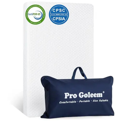 Pro Goleem Pack and Play Mattress (38"x26"), Waterproof Pack n Play Mattress Pad with Carry Bag, Soft Playard Mattress for Babies and Toddlers