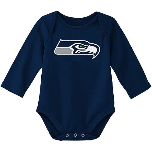 Outerstuff NFL Newborn & Infants 0-24 Months Official Primary Logo Long Sleeve Creeper Bodysuit Romper