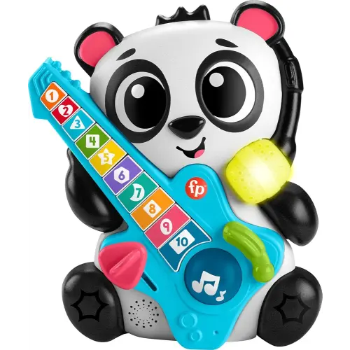 Fisher-Price Baby Learning Toy Link Squad Jam & Count Panda with Music & Lights for Ages 9+ Months, Compatible Only with Link Squad Items