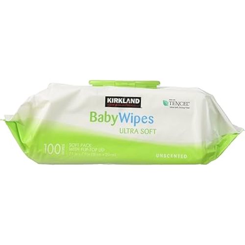 Kirkland Signature Baby Wipes, Ultra-Soft, Unscented, 100 Count Wipes