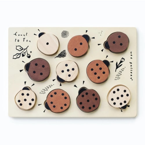 Wooden Tray Puzzle - Count to 10 Ladybugs - Tenth & Pine - Puzzle - Wee Gallery