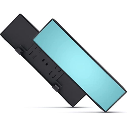 Verivue Mirrors Universal 12 Inch Interior Clip On Panoramic Rearview Mirror, Anti Glare, Blue Tint, Wide Angle Mirror, SUV Truck Car Mirror, Panoramic Car Rear View Mirror, Clip on Mirror for Car