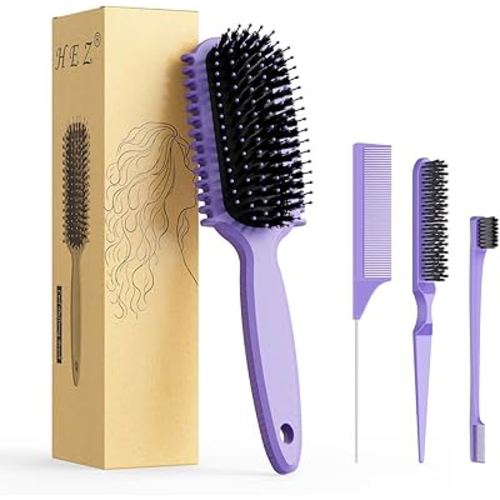 Curl Defining Brush, Curly Hair Brush, Slick Back Hair Brush, For Combing and Shaping Curls in All Hairstyles to Reduce Pulling (Purple)