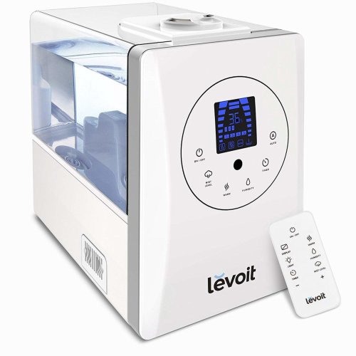 LEVOIT Humidifiers, 6L Warm and Cool Mist Ultrasonic Humidifier for Bedroom or Biy's Room with Remote and Humidity Monitor, Vaporizer for Large Room, Home, Waterless Auto Shut-off