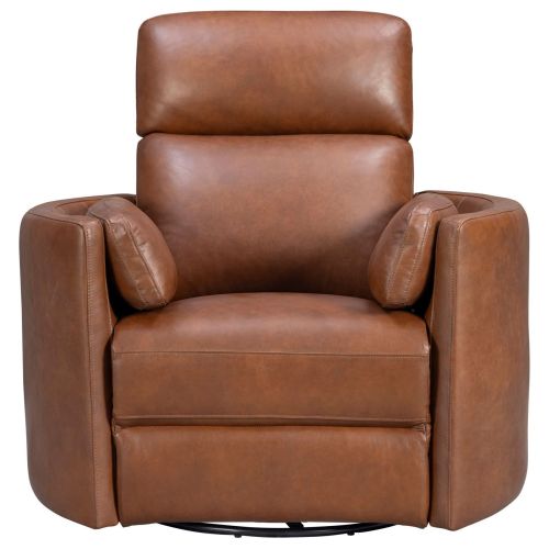 Radius Vintage Whiskey Leather Swivel Glider Power Recliner with USB Charging From Parker Living | Coleman Furniture