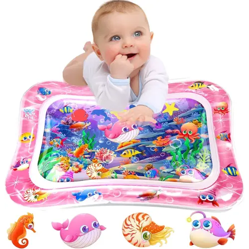 Infinno Tummy Time Mat Premium Baby Water Play Mat for Infants and Toddlers Baby Toys for 3 to 24 Months, Strengthen Your Baby's Muscles, Pink Theme Toys