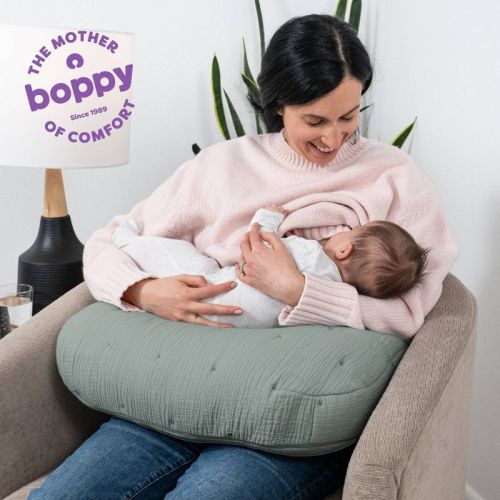 Boppy Nursing Pillow-Luxe Muslin - Sea Green Solid