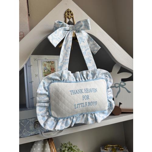 Thank Heaven Nursery Pillow, Personalized Baby Shower Gift, Custom Embroidered Keepsake Pillow for Baby Room, Newborn Gift, Nursery Decor
