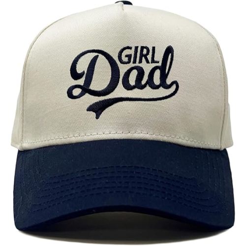 Girl Dad Vintage Canvas Snapback Hat - Adjustable 2 Tone Cap for Men Women - Put It On My, Cowboy, Girl Dad, Funny