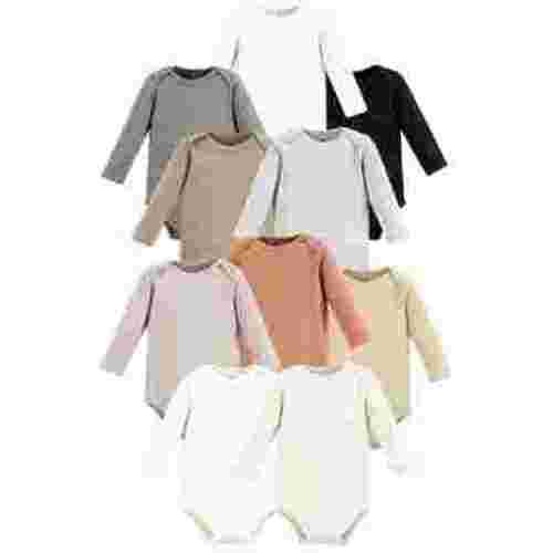 Hudson Baby Cotton Long Sleeve Bodysuit, 10-Pack, Newborn-18 Months