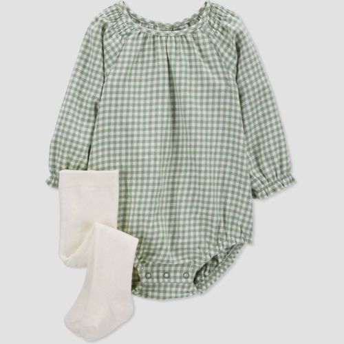 Carter's Just One You® Baby Girls' Gingham Bubble Top & Bottom Set - Green, Size: 6M