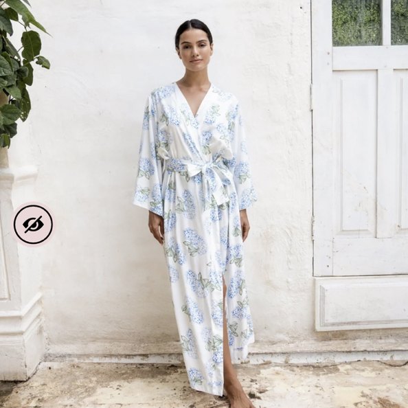 Alice Kimono Robe - Long - Hydrangea Blue – Piyama USD