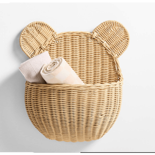 Wicker Bear Kids Wall Basket