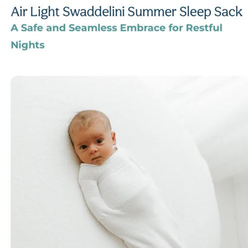 Air Light Swaddelini Summer Sleep Sack - Small (6-12 pounds)