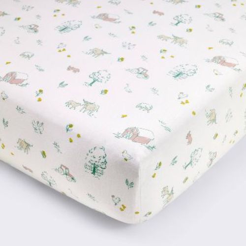 Cotton Fitted Crib Sheet - Farm Friends - Cloud Island™: 200 Thread Count, 100% Cotton