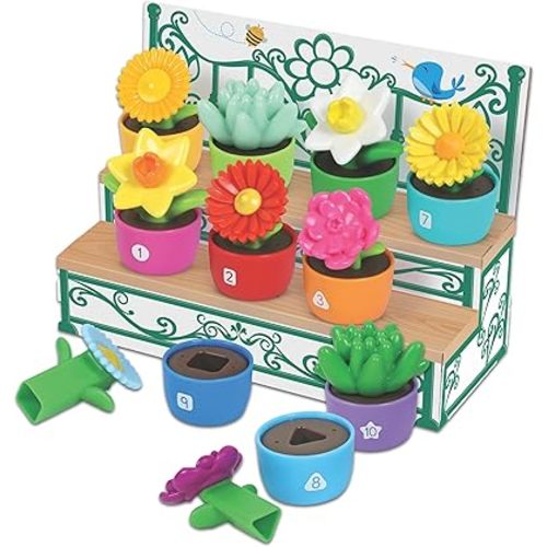 Learning Resources Shape & Color Garden, Flower Toys for Toddlers, Travel Toys, Sorting and Stacking Toys, Ages 18 Months+, 20 Pieces