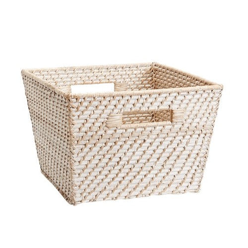Quinn White Washed Basket Collection - Large